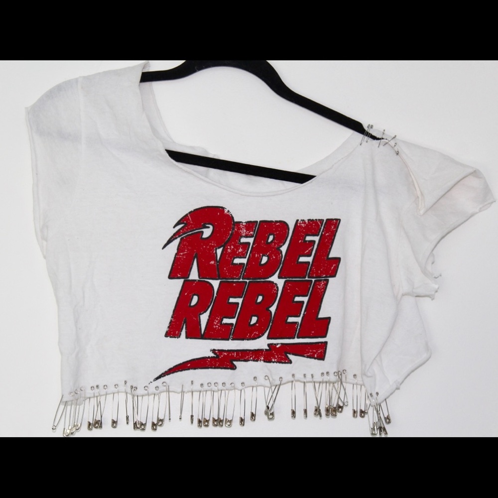 One of a kind “Rebel Rebel” band tee